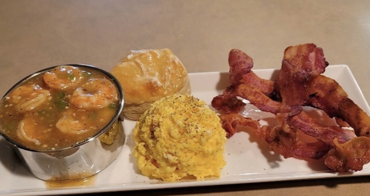 Shrimp, Eggs & Biscuit